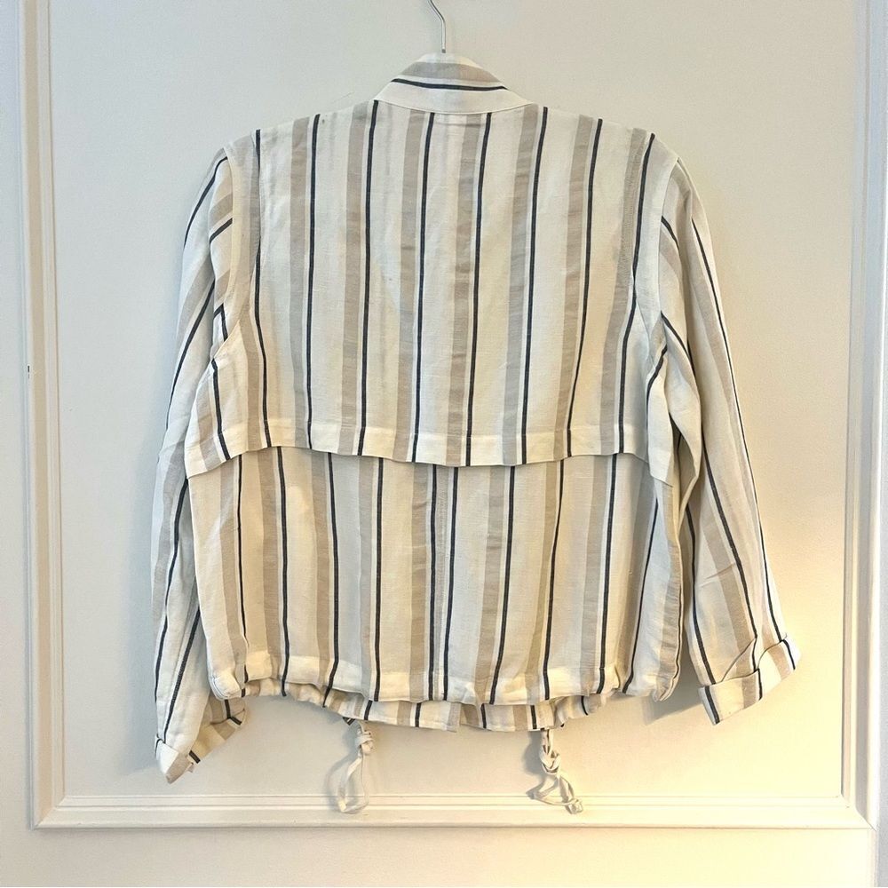 Rails Rowen Linen Cropped Jacket In Cocoa Stripe … - image 7